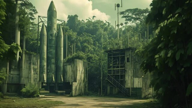 Amazon Rainforest Military Installation. Generative ai
