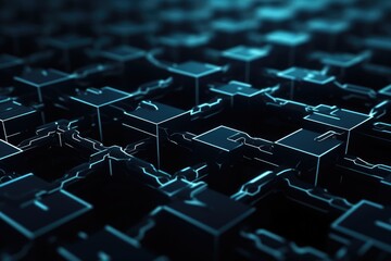 Obraz premium Double Blockchain Connection. Business and Digital Datum Rendered Illustration on Black Diagonal