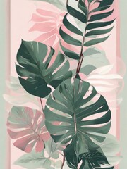 Watercolor tropics in a minimalist style