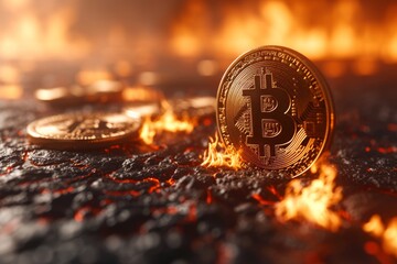 Bitcoin Kryptowährung digital Geld Börse - obrazy, fototapety, plakaty