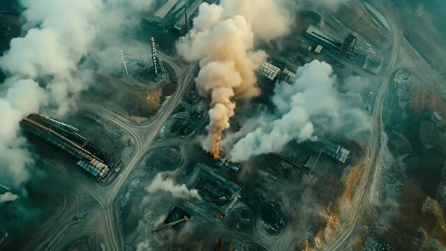 Steel Factory Lifeblood: Top-Down View of Fluoride Power. Generative ai