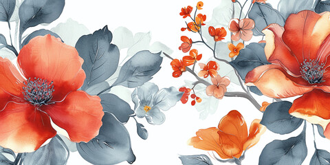 watercolor floral still life drawing illustration. arrival of spring, flora and botany