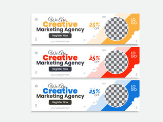Blank Creative Web Banner Design Vector Template 