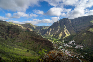 Agaete valley landscape at sunset. Agaete. Gran Canaria. Canary Islands