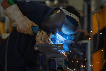 Welding training of students of Southern Technical College of Thailand