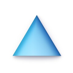 Blue triangle isolated on white background
