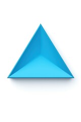 Blue triangle isolated on white background