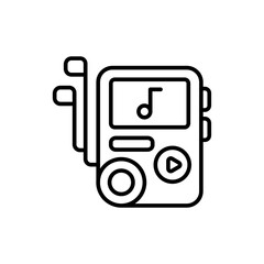 Music player outline icons, minimalist vector illustration ,simple transparent graphic element .Isolated on white background