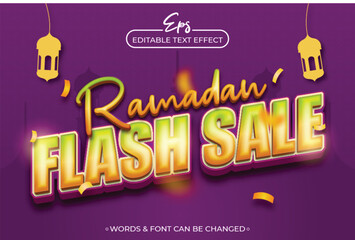 Ramadan flash sale editable text effect template