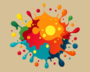 Fototapeta na wymiar abstract paint spots bright background paint drops of paint spilled paint Multicolored Colored Drops Splash Splashes Blots Vector