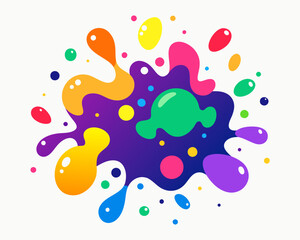 abstract paint spots bright background paint drops of paint spilled paint Multicolored Colored Drops Splash Splashes Blots Vector