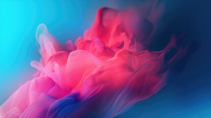 Abstract background with red, blue and pink ink in water.