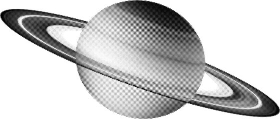 Halftone vector illustration of the planet Saturn © Collective Offset