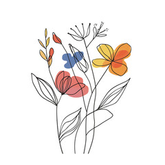 Elegant line drawing of a floral leaf. Illustration for invites and cards
