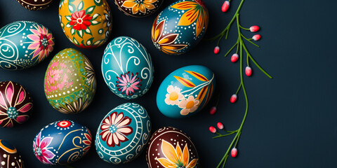 Polish, Eastern European Easter Eggs,Egg pattern easter celebration. 