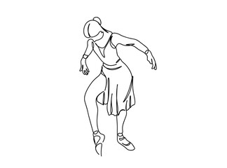 Dancing Girl Line Art Drawing Ai, EPS, SVG, PNG, JPG zip file