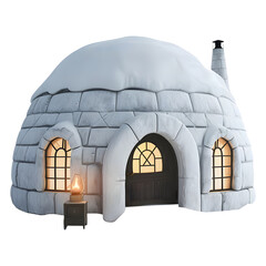 3D Rendering of a Igloo Ice House on Transparent Background - Ai Generated