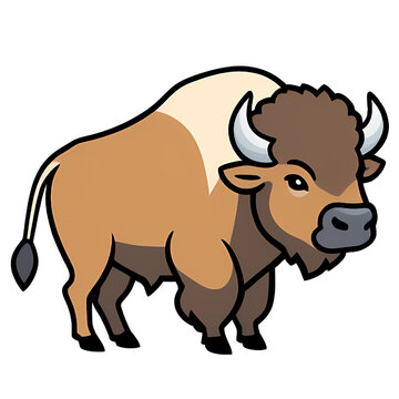 Cute Animals Art of American Bison