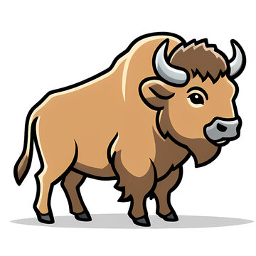 Cute Animals Art of American Bison
