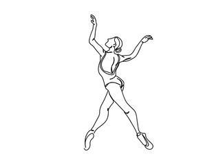 Fototapeta premium Dancing Girl Line Art Drawing Ai, EPS, SVG, PNG, JPG zip file