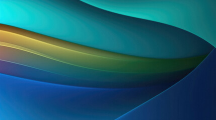 Abstract background with smooth lines in blue, yellow and green colors.