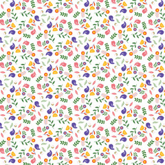 Fabric pattern, wallpaper pattern, flower cute, flower beautiful, bird pattern, cartoon, cute girl, 