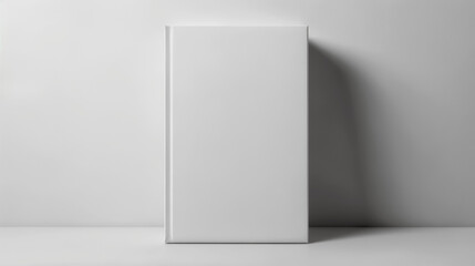 Blank white book cover mockup, white background