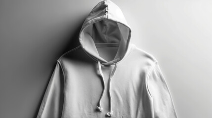 Blank white hoodie mockup on white background