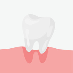 Lost tooth. White tooth icon. Dental care. Tooth care. Dentistry. Vector illustration.