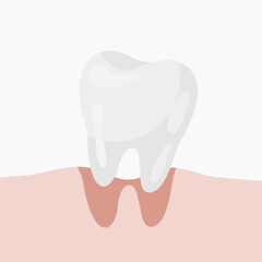 Lost tooth. White tooth icon. Dental care. Dentistry. Vector illustration.