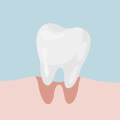 Lost tooth. White tooth icon. Dental care. Dentistry. Vector illustration.