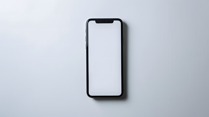 Smartphone on the white background, mockup with blank white screen
