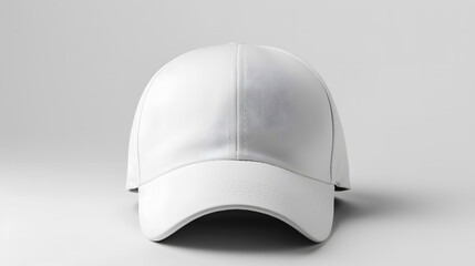 Blank white baseball cap mockup on white background