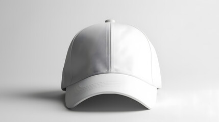 Blank white baseball cap mockup on white background