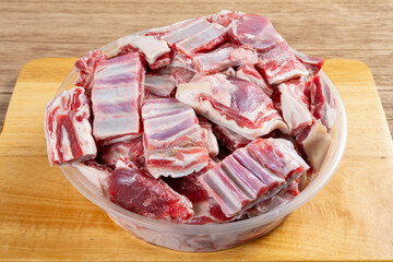 angle view sliced lamp chops