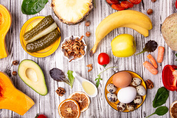 Colorful Assortment of Healthy Foods for a Balanced Diet
