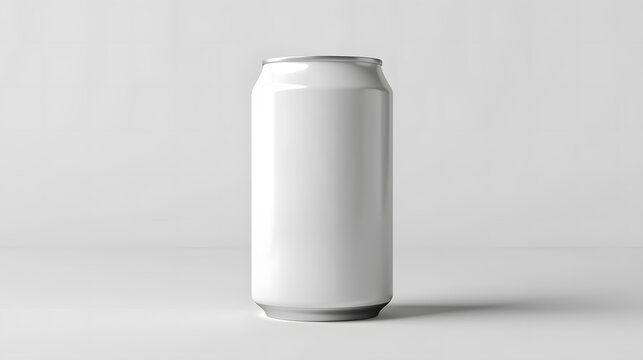 Blank white soda can mockup with copy space