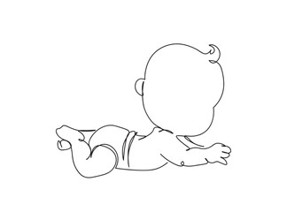 Baby Line Art Drawing Ai, EPS, SVG, PNG, JPG zip file
