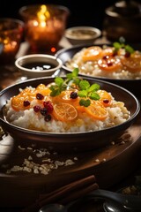 Eight Treasures Rice Pudding. Best For Banner, Flyer, and Poster
