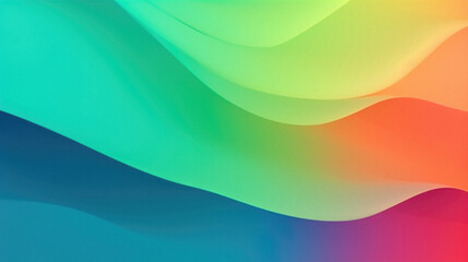 Abstract background with smooth wavy lines in rainbow colors.