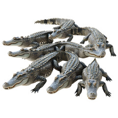 3D Rendering of a Crocodiles on Transparent Background - Ai Generated
