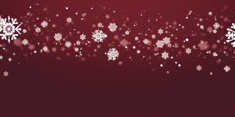 Burgundy christmas card with white snowflakes