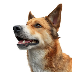 3D Rendering of a Dog on Transparent Background - Ai Generated