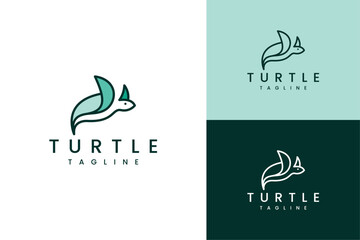 Sea Turtle modern style logo design template