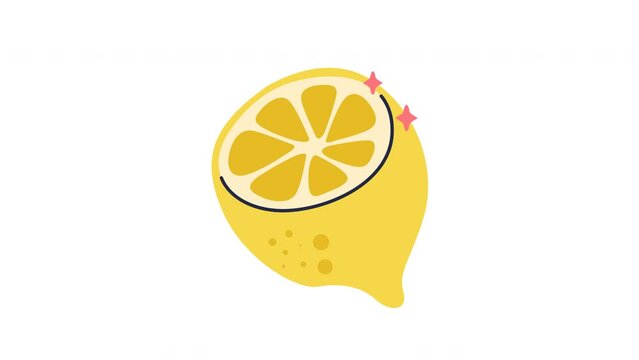 lemon animation with looping , 4k resolution, and Alpha Channel