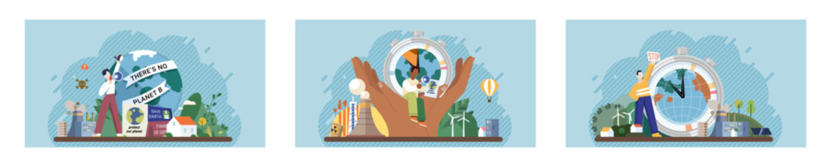 Climate change. Save the planet. Vector illustration Earth pollutions impact highlights urgency adopting eco-friendly practices Choose renewable resources to minimize your carbon footprint and combat