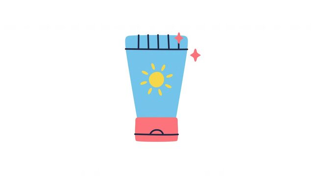 sun cream animation with looping , 4k resolution, and Alpha Channel