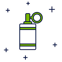 Filled outline Hand grenade icon isolated on white background. Bomb explosion. Vector