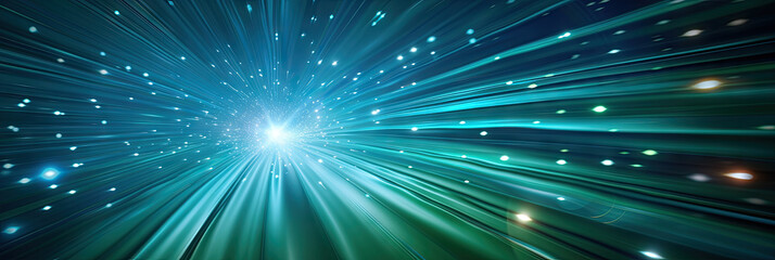 Naklejka premium Green and blue light burst, suitable for futuristic, technology, or energy concept designs, ideal for use in digital and print media.