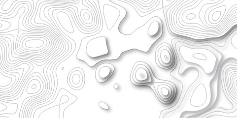 Topographic map background geographic line map with seamless ornament design. The black on white contours vector topography stylized height of the lines map.